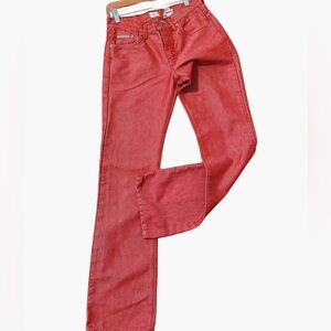 Y2K Metallic Red Calvin Klein BootcutJeans